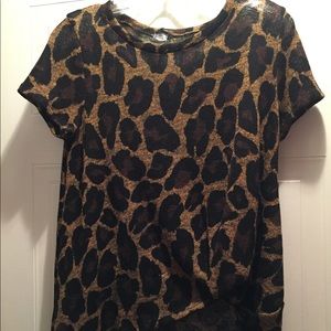 Leopard Knot Top